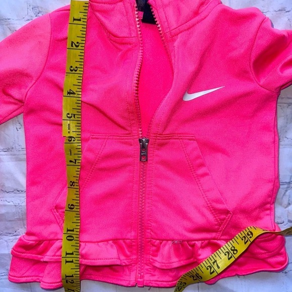 NWOT Toddler 2T Nike Full Zip Fluorescent Pink Ruffled Jacket - Picture 6 of 6